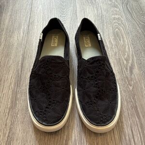 Keds Black Lace Slip-On Shoes